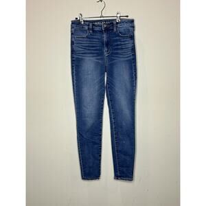 American Eagle Super‎ Hi Rise Jeggings Women's Size 4 Dark Wash Super Stretch